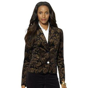 Black Filigree Stretch Cotton Velveteen Jacket 12